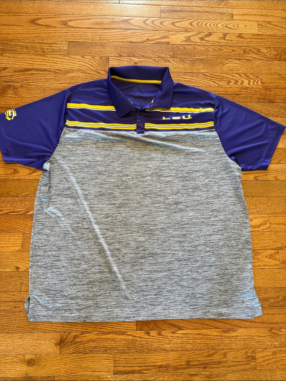 Colosseum LSU Purple and Yellow Polo Shirt